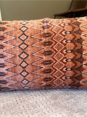 Cost Plus World Market Rust and Black Geometric Accent Pillow